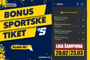 AdmiralBet bonus tiket - Real silan protiv Milana, golovi u Lisabonu i Liverpulu za kvotu 23,03